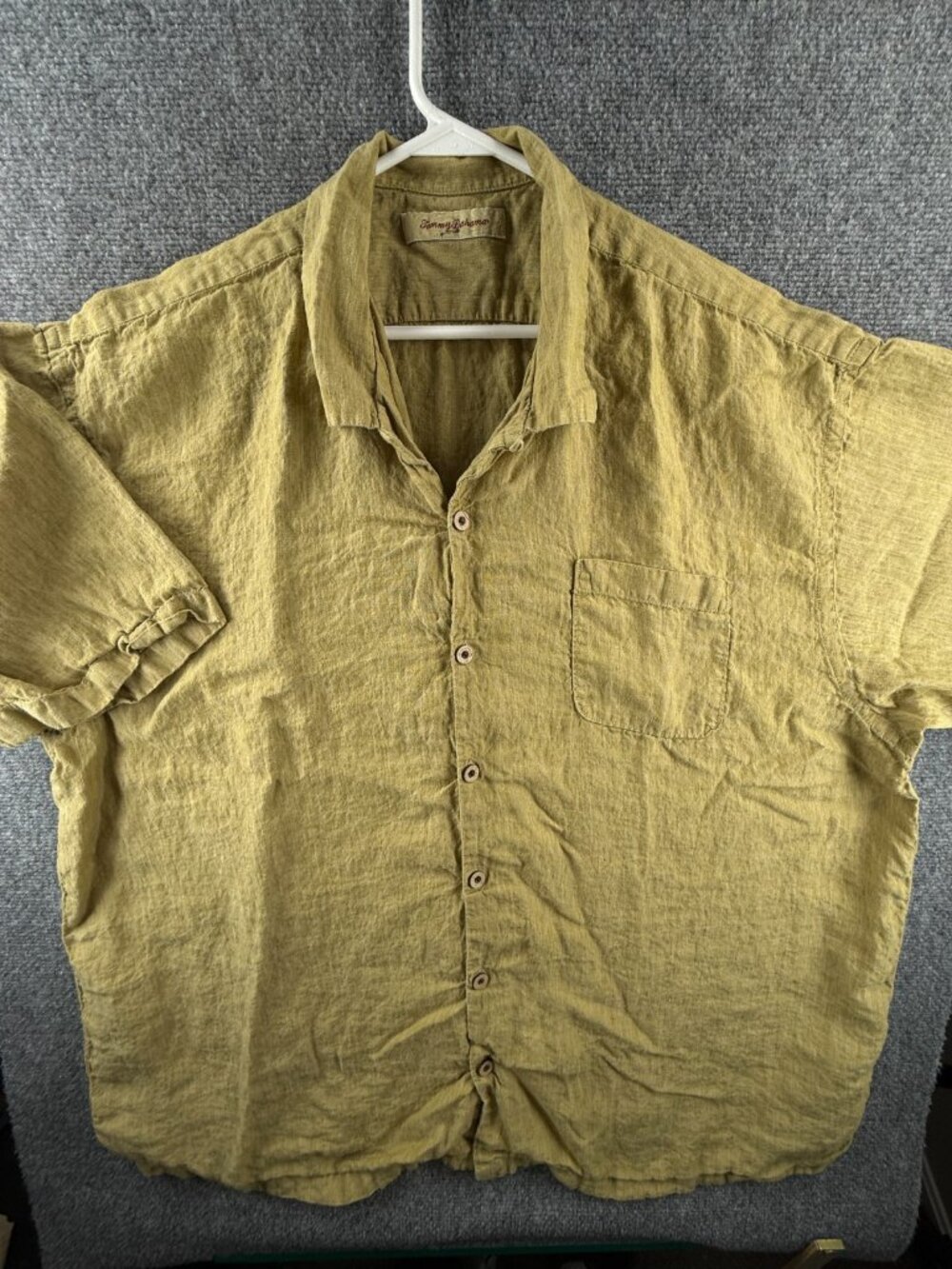 Tommy Bahama Green Camp 2XL Linen Loop Short Sleeve Beach Hawaiian Men Button Up